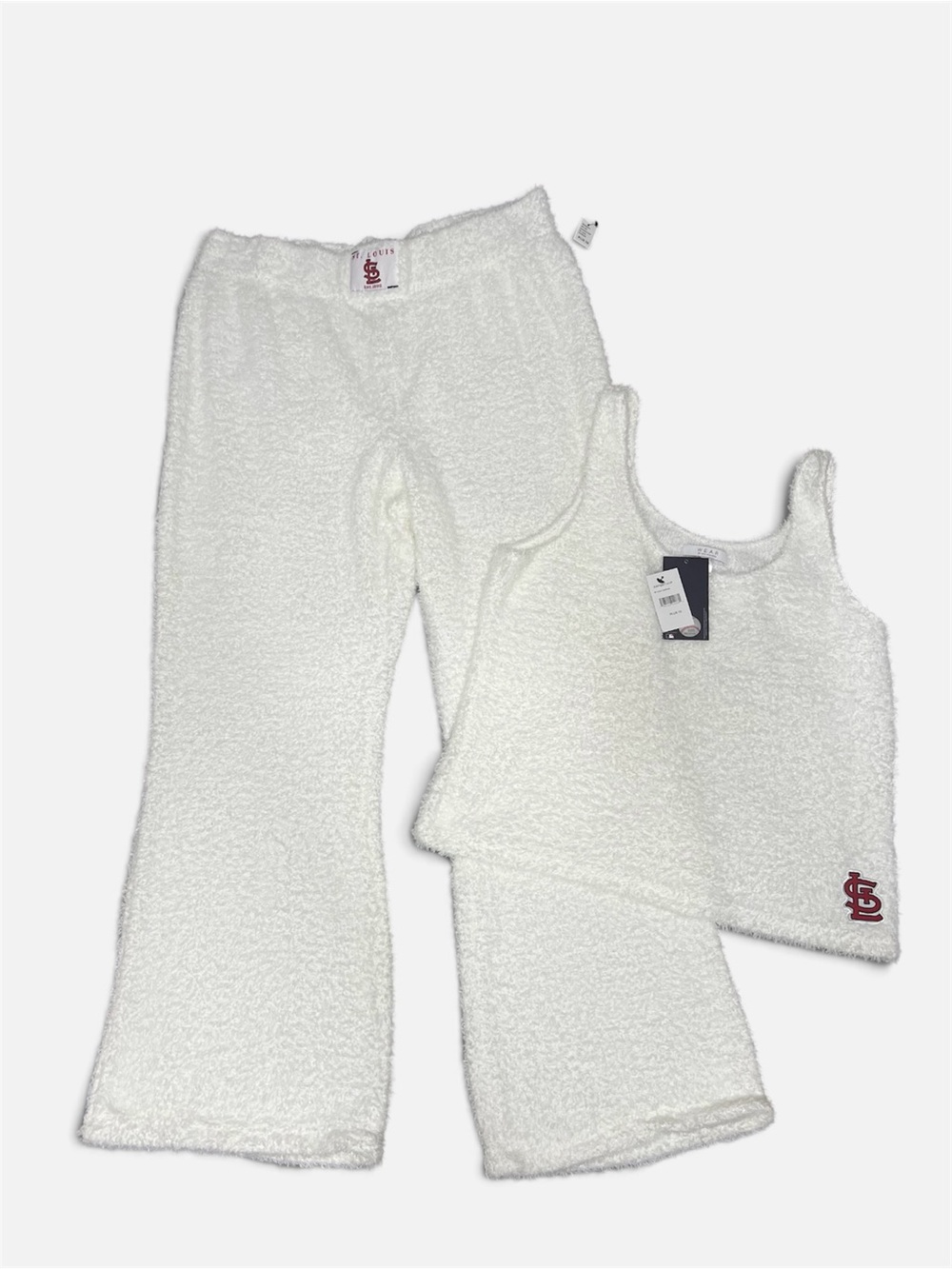 Wear by Erin Andrews St. Louis Cardinals White Fleece Lounge Set 2pc 1X